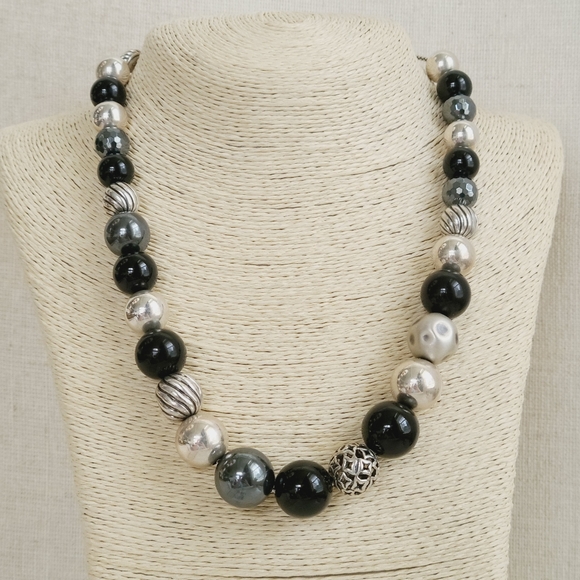 David Yurman Large Elements Bead Necklace With Bla - Picture 6 of 16